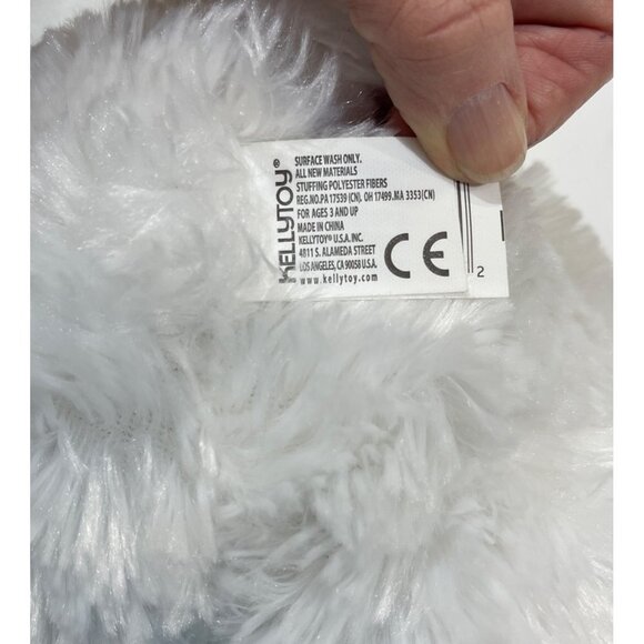 KELLYTOY 14" Plush Bear White Pink Heart Ribbon Cuddly Stuffed Animal Toy NEW - Picture 8 of 15